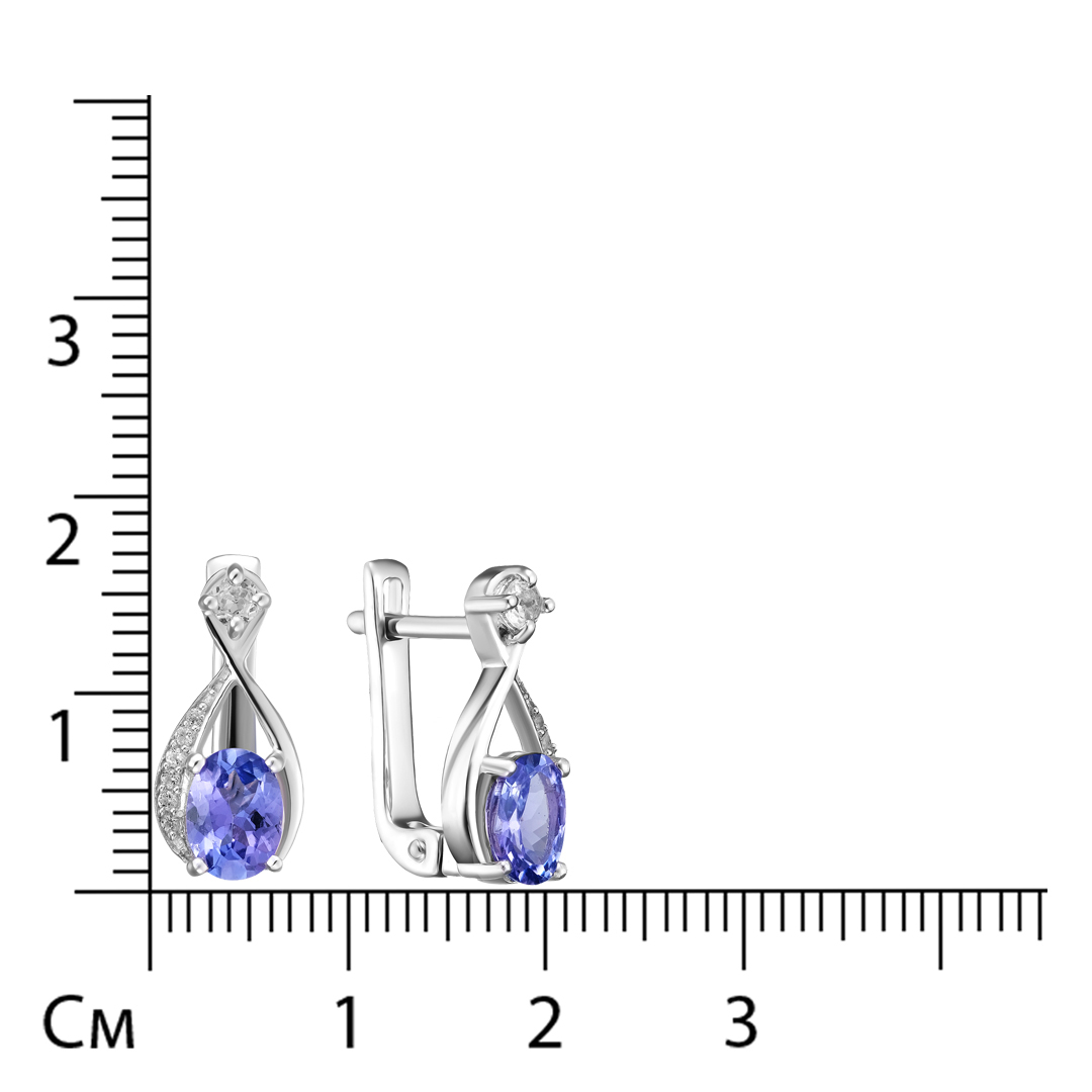 Серебряные серьги с танзанитами