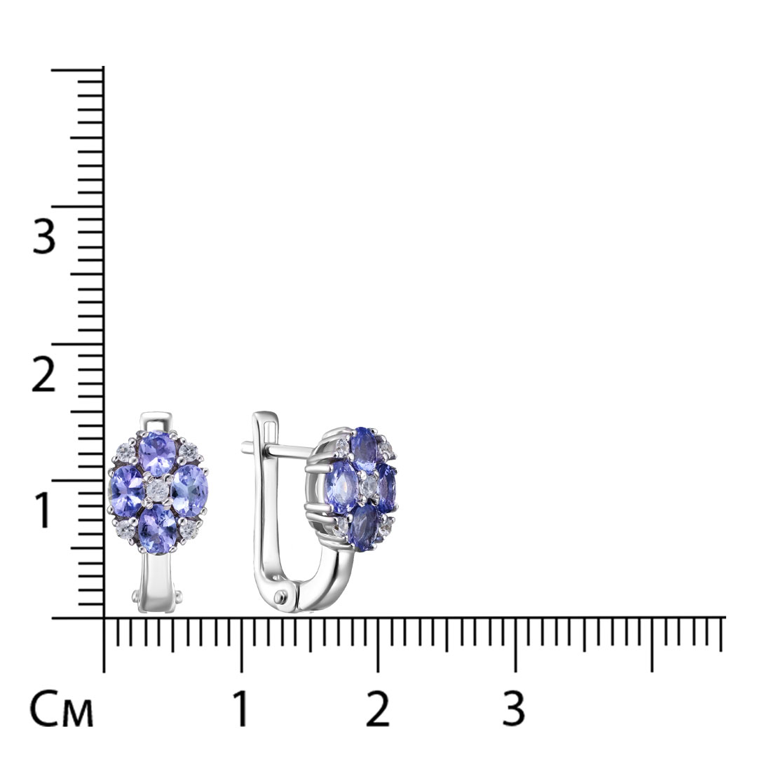 Серебряные серьги с танзанитами
