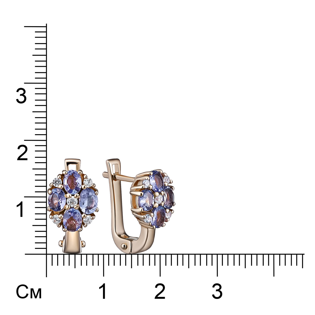 Серебряные серьги с танзанитами