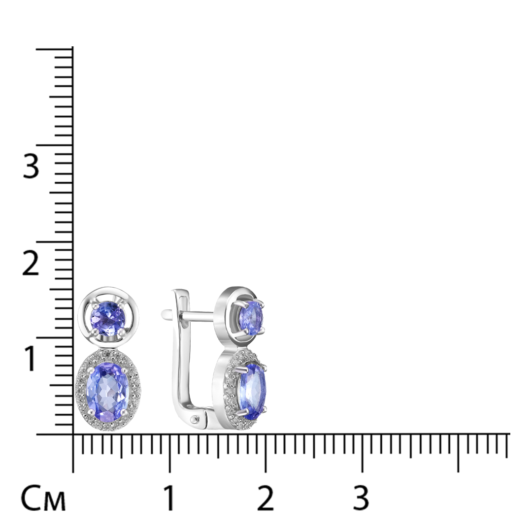 Серебряные серьги с танзанитами