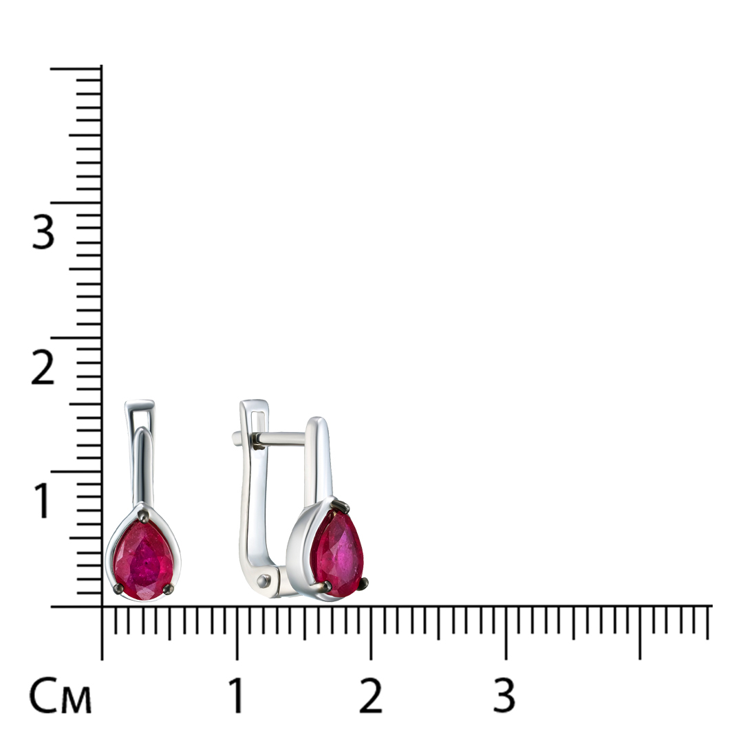 Серебряные серьги с рубинами