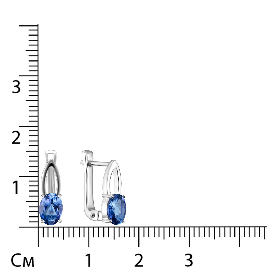 Серебряные серьги с танзанитами