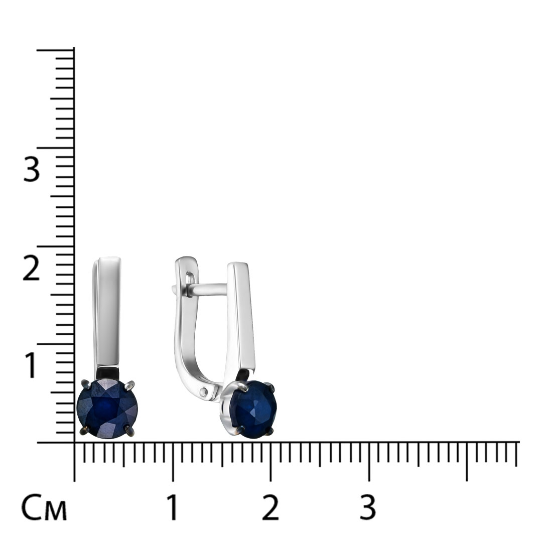 Серебряные серьги с сапфирами
