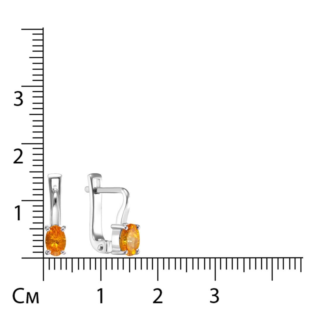 Серебряные серьги со спессартинами