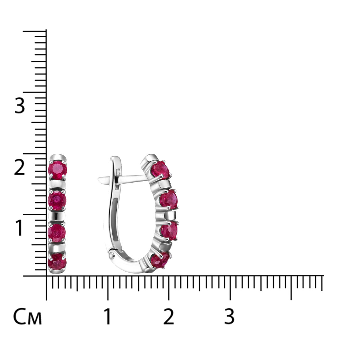 Серебряные серьги с рубинами