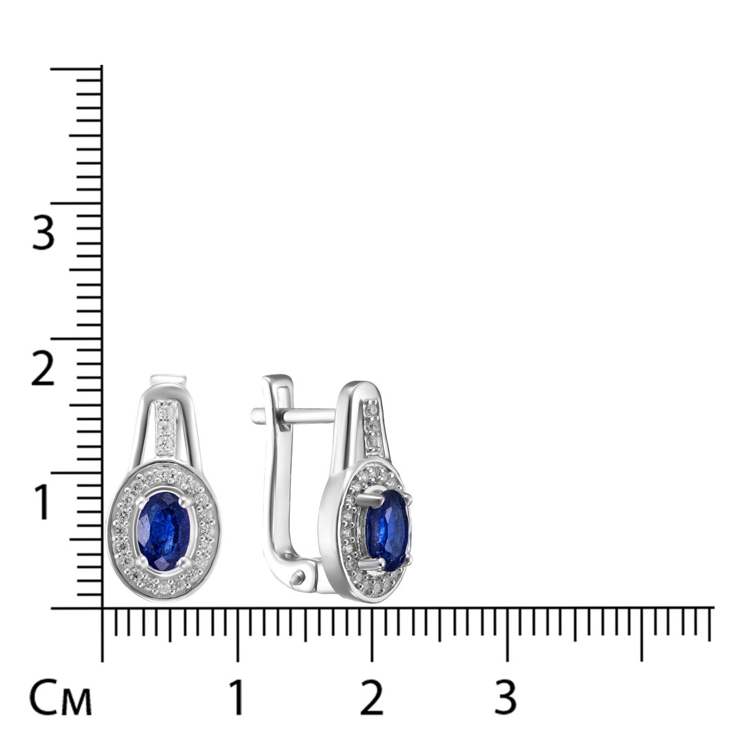 Серебряные серьги с сапфирами