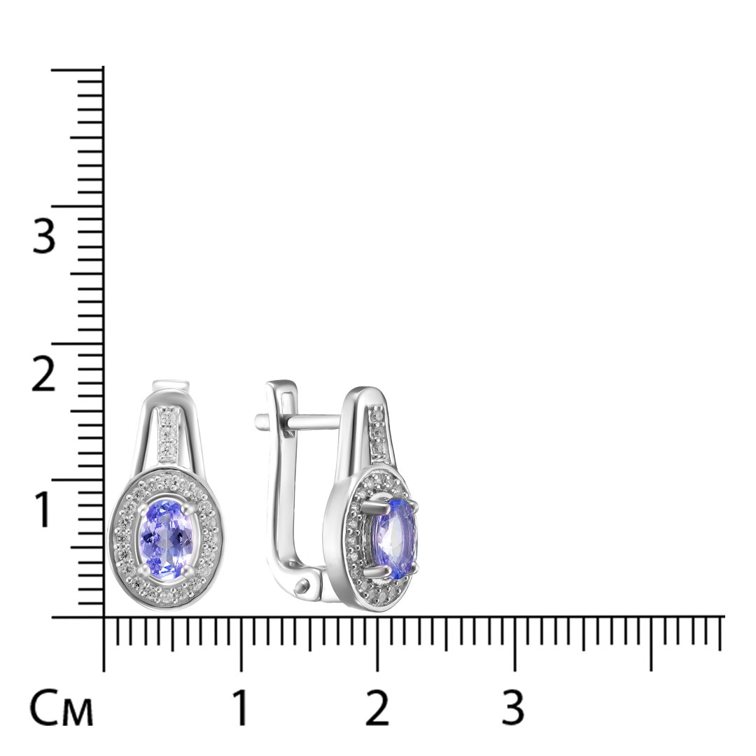Серебряные серьги с танзанитами