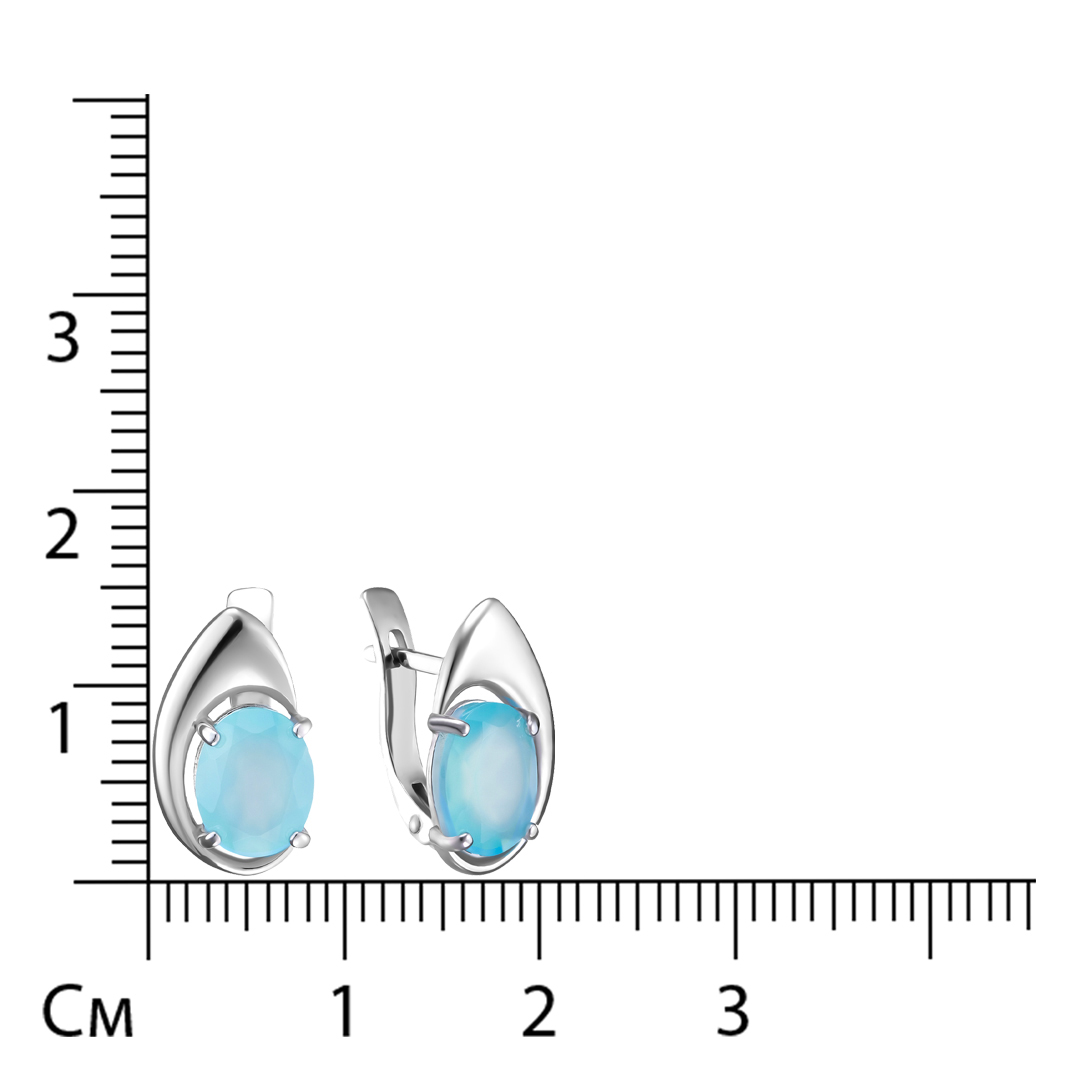 Серебряные серьги с халцедонами