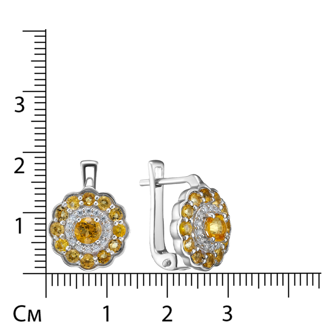 Серебряные серьги с цитринами