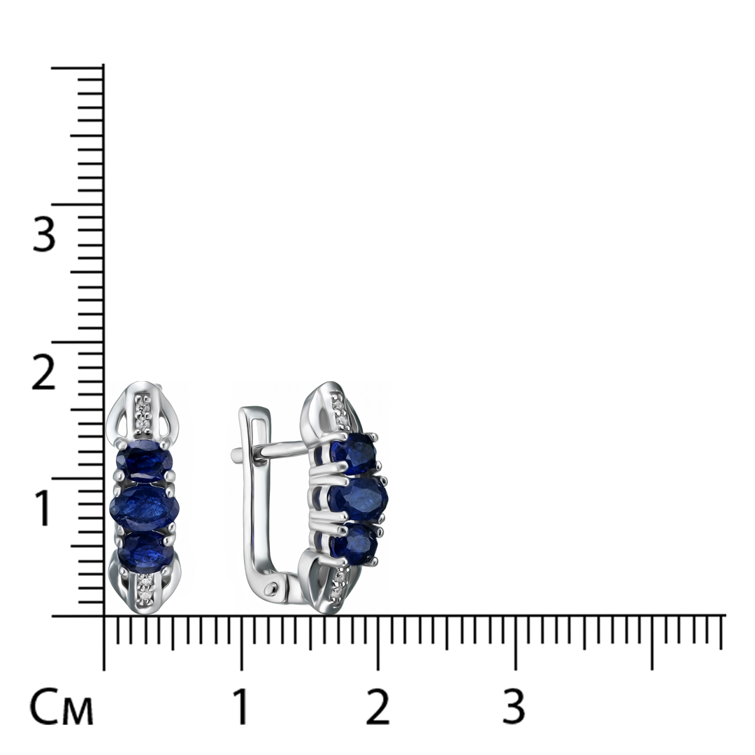 Серебряные серьги с сапфирами