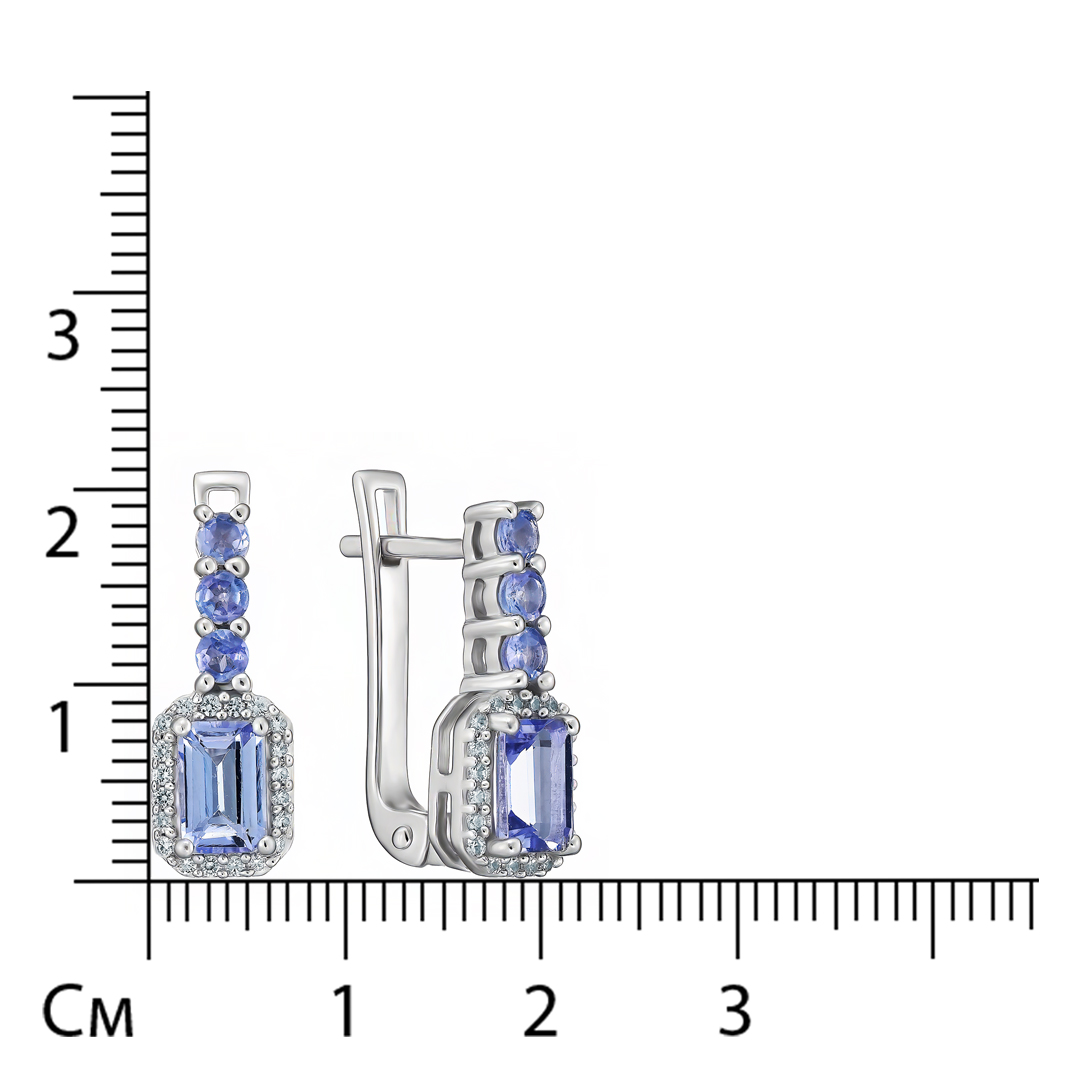 Серебряные серьги с танзанитами