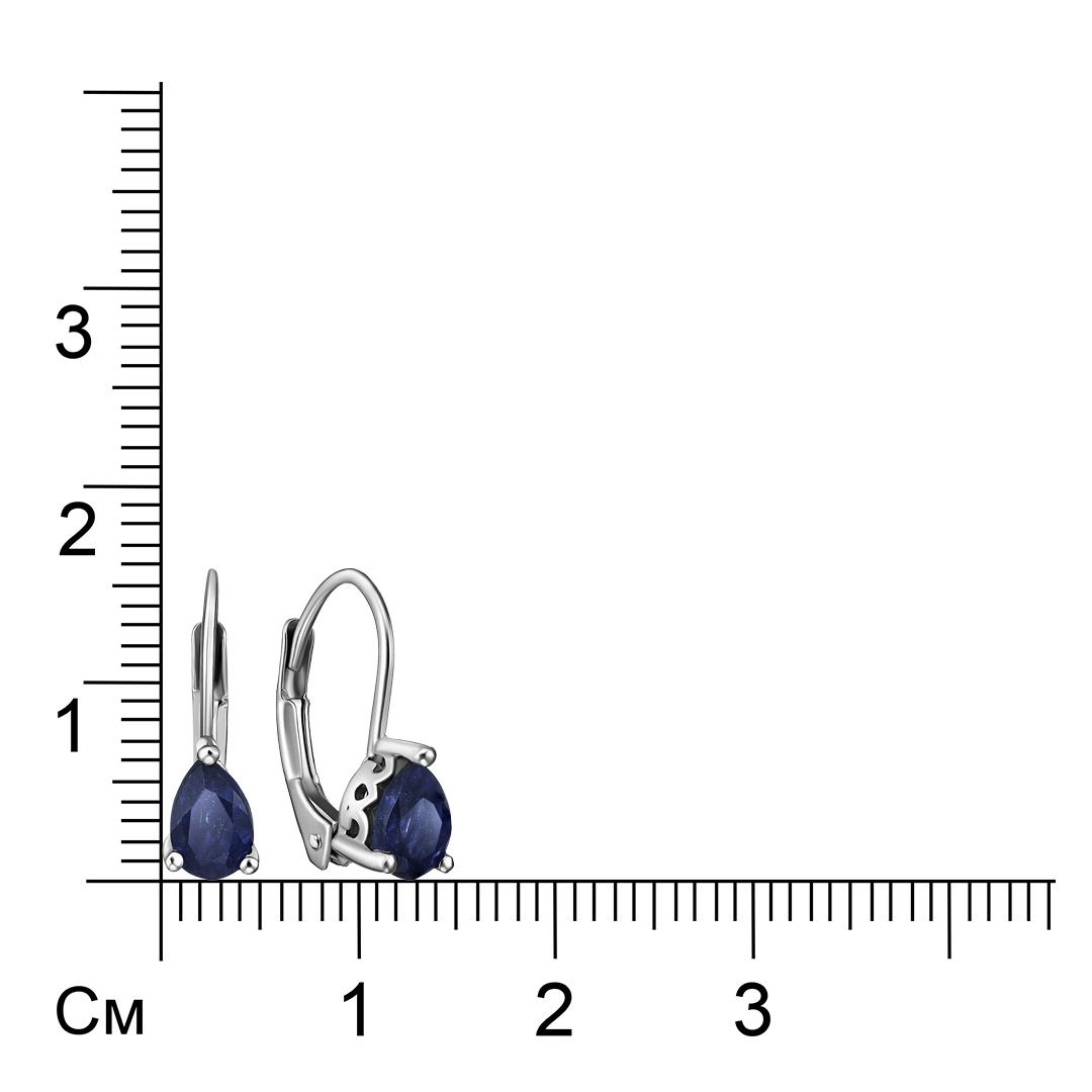 Серебряные серьги с сапфирами