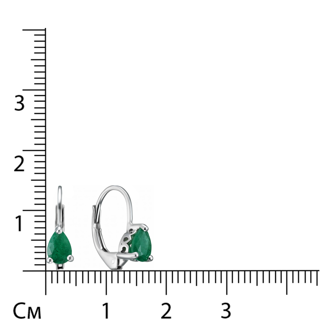 Серебряные серьги с изумрудами