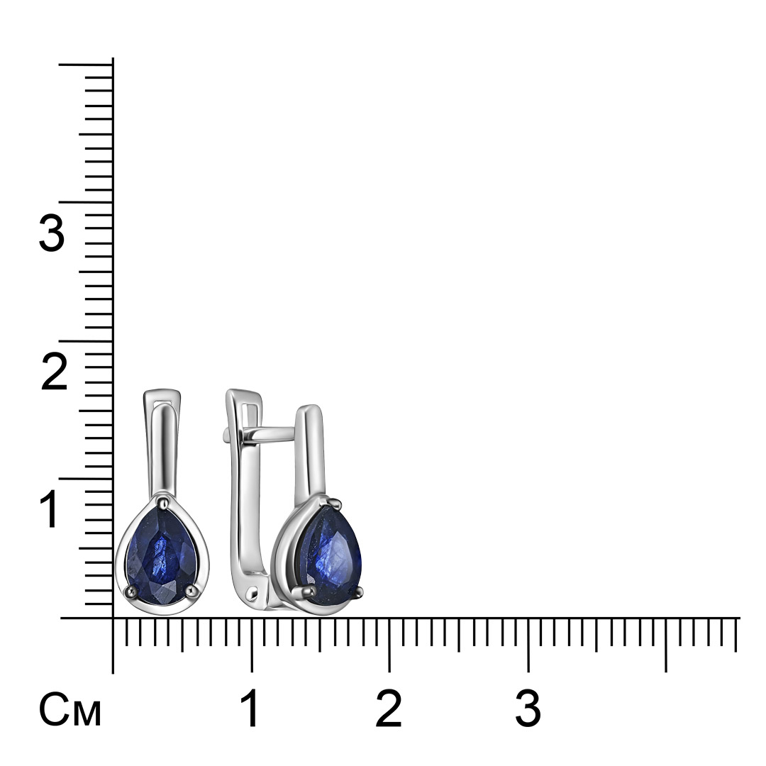 Серебряные серьги с сапфирами