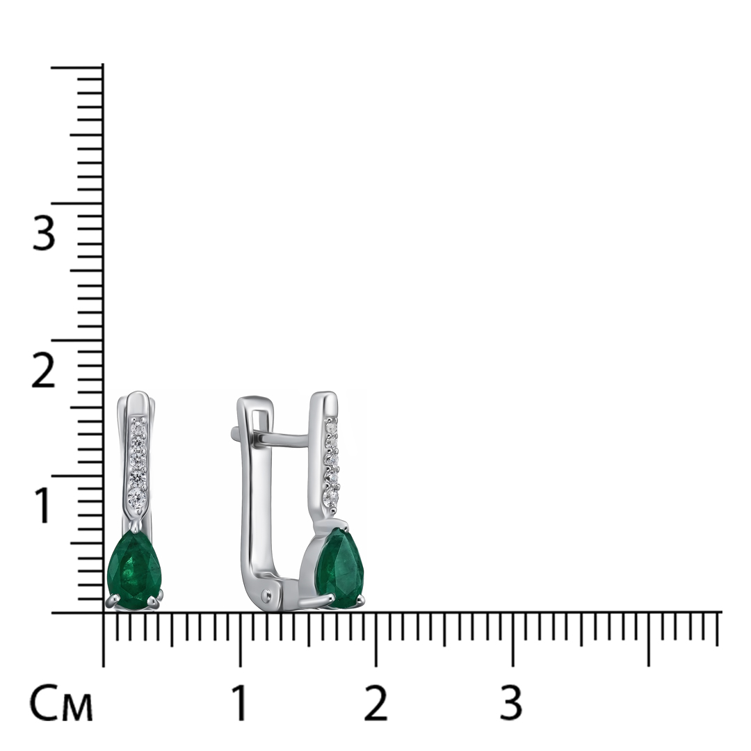 Серебряные серьги с изумрудами