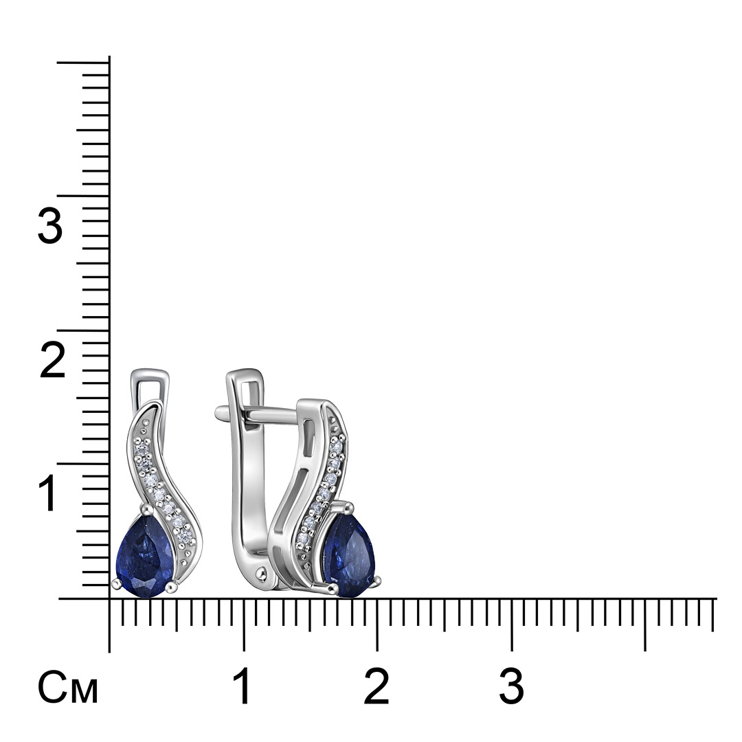 Серебряные серьги с сапфирами