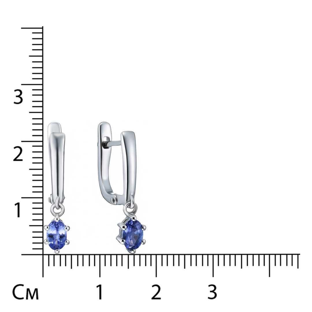 Серебряные серьги с танзанитами