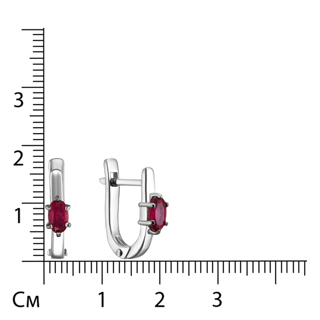 Серебряные серьги с рубинами