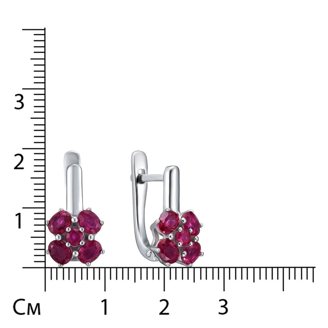 Серебряные серьги с рубинами
