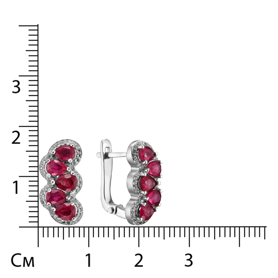 Серебряные серьги с рубинами