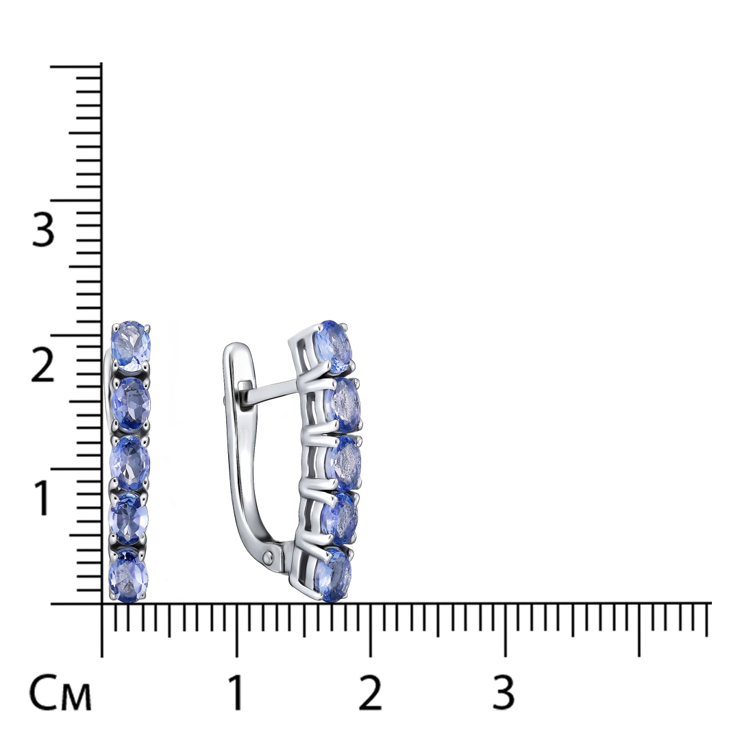 Серебряные серьги с танзанитами