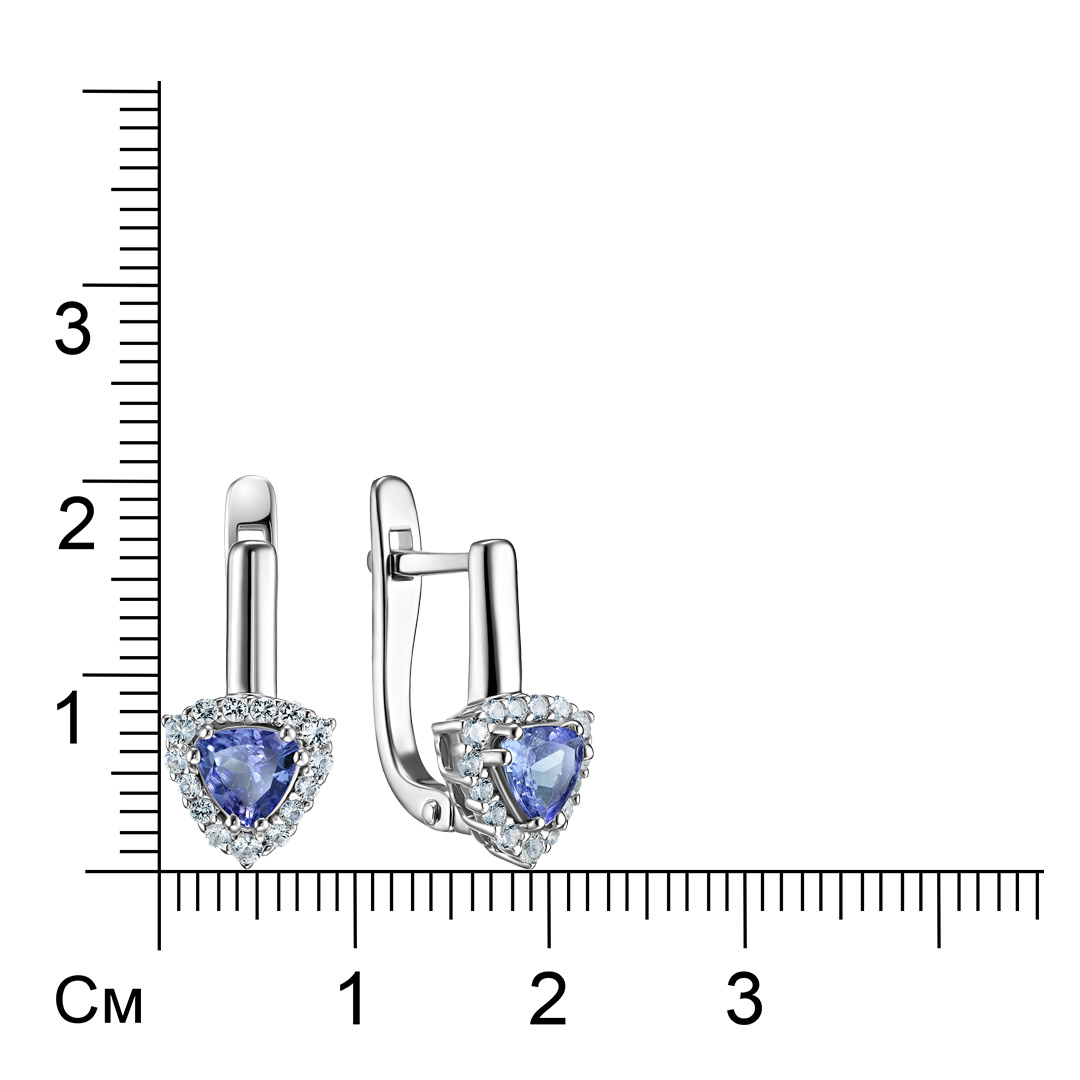 Серебряные серьги с танзанитами