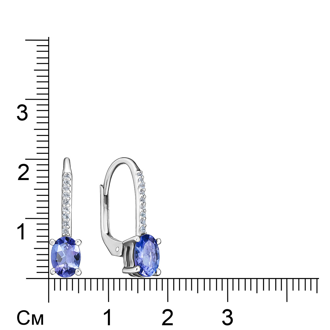 Серебряные серьги с танзанитами