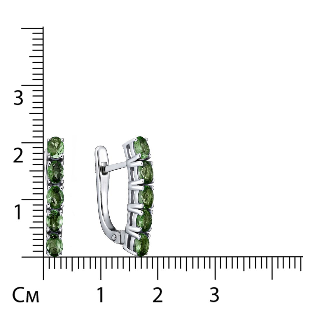 Серебряные серьги с турмалинами