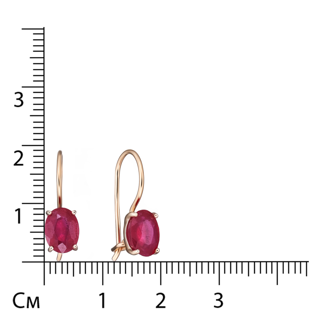 Серьги из золота с рубинами
