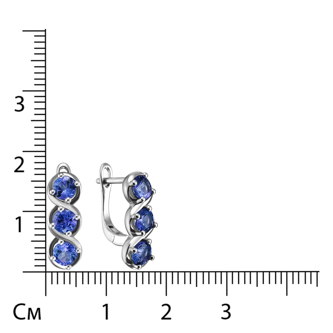 Серебряные серьги с танзанитами