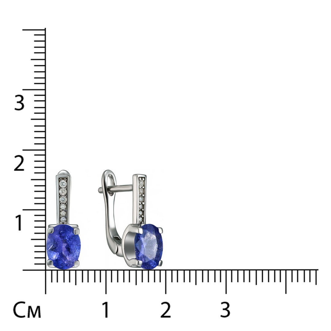 Серебряные серьги с танзанитами