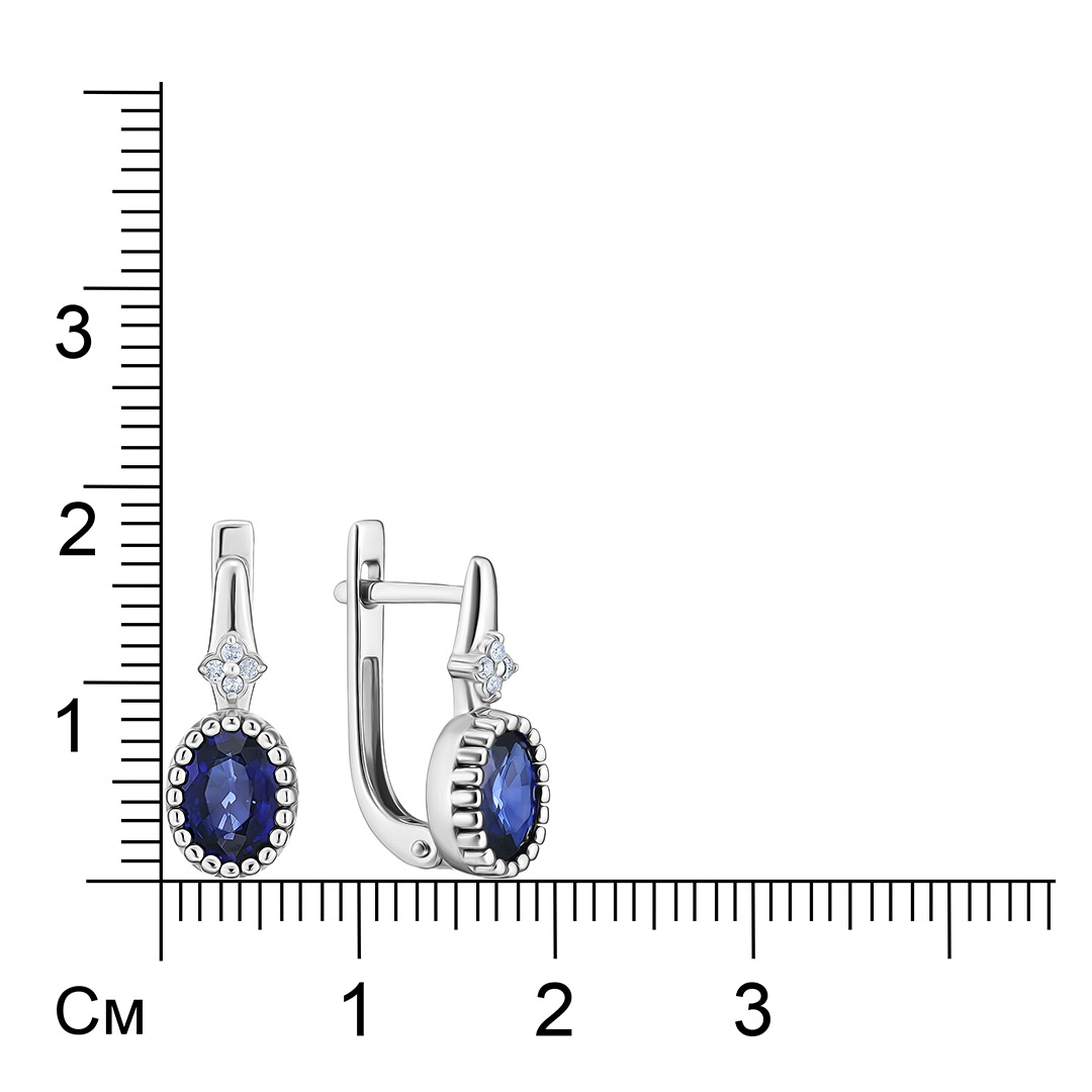 Серьги из белого золота с сапфирами