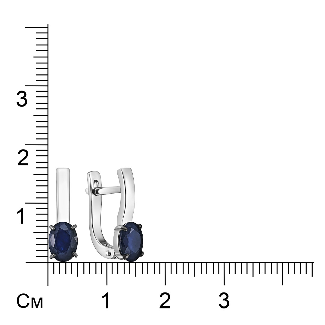 Серебряные серьги с сапфирами