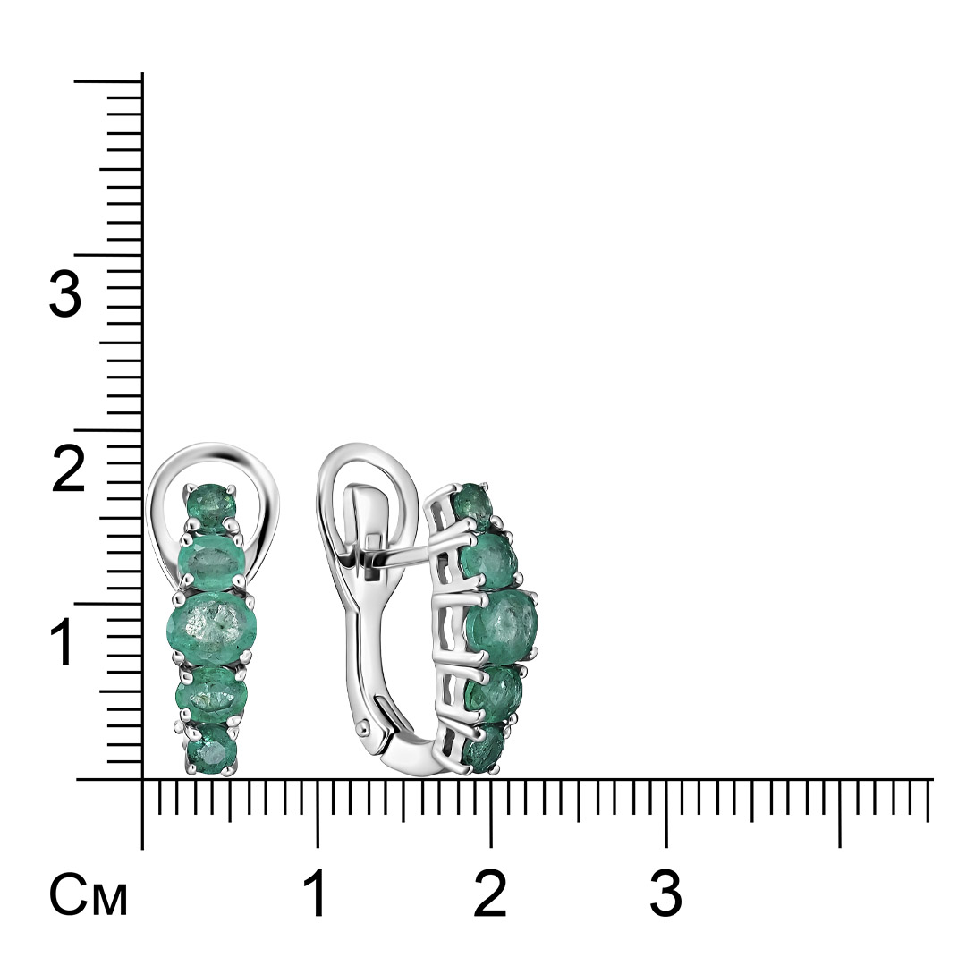 Серебряные серьги с изумрудами