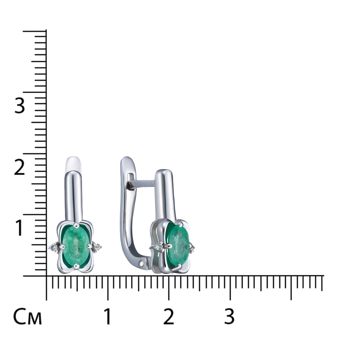 Серебряные серьги с изумрудами