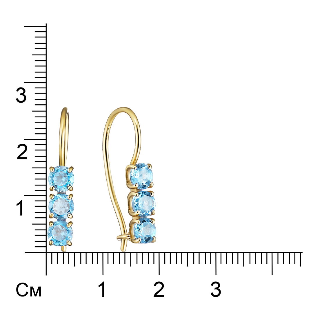 Серьги из золота с топазами swiss