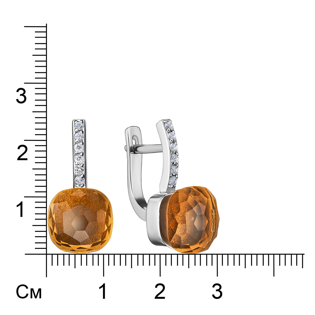 Серебряные серьги с цитринами