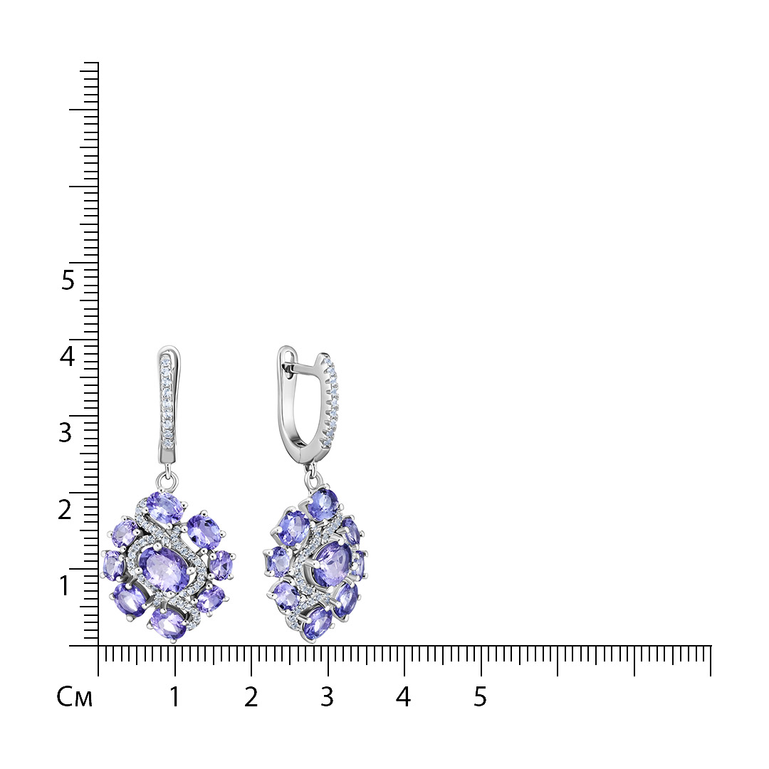 Серебряные серьги с танзанитами