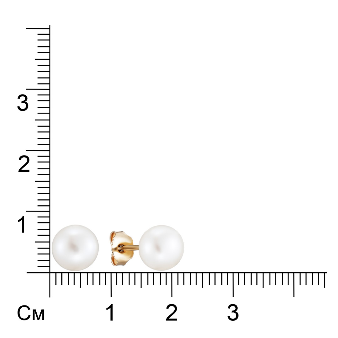 Серьги-пусеты из золота с жемчугом