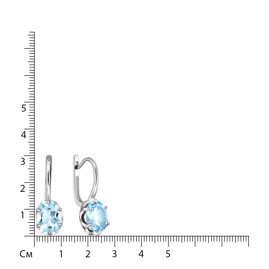 Серебряные серьги с топазами Sky