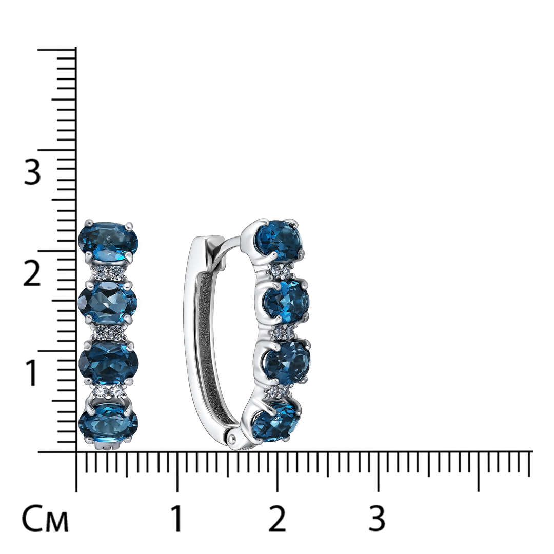 Серебряные серьги с топазами Лондон