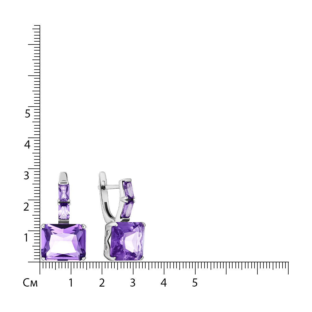 Серебряные серьги с аметистами
