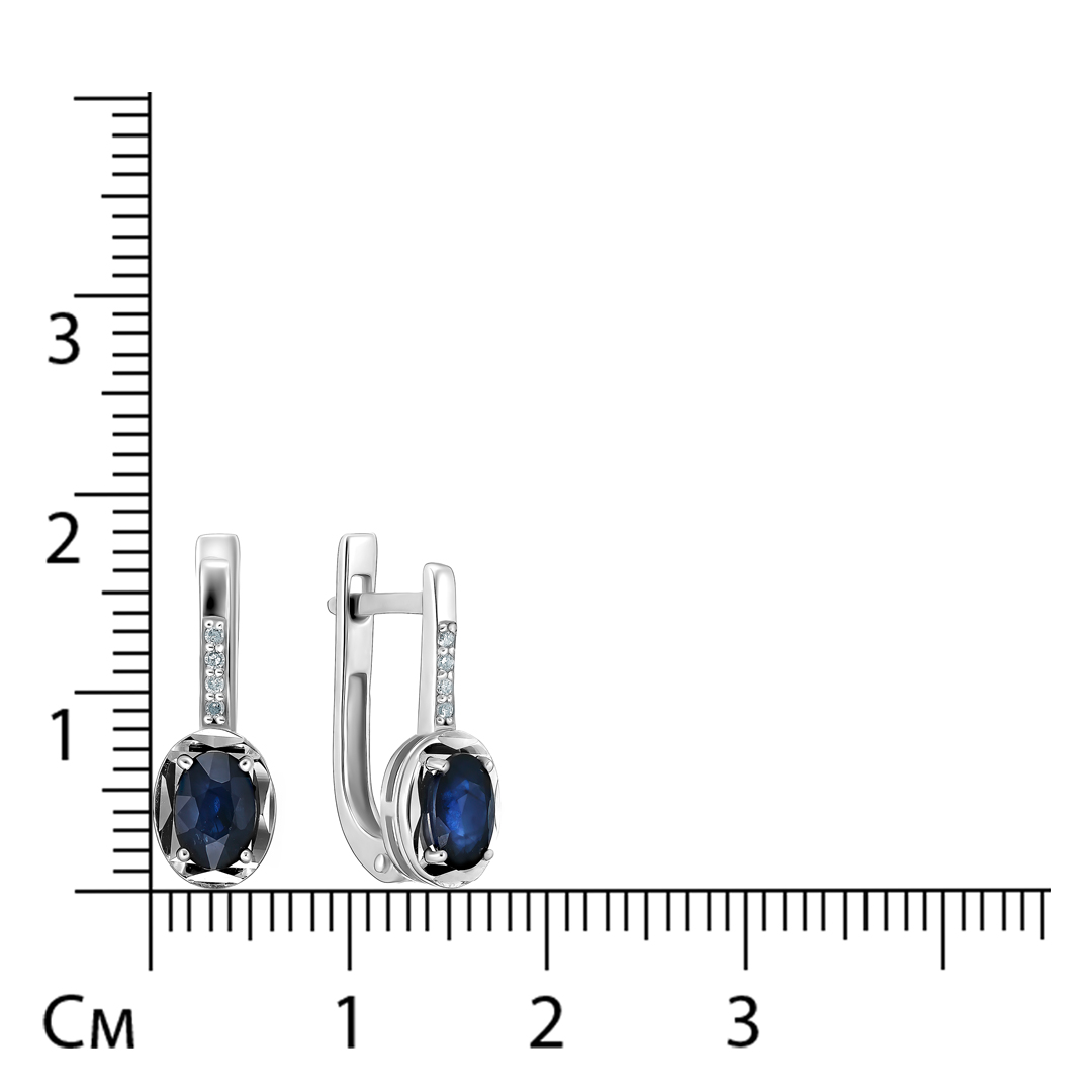 Серьги из белого золота с сапфирами