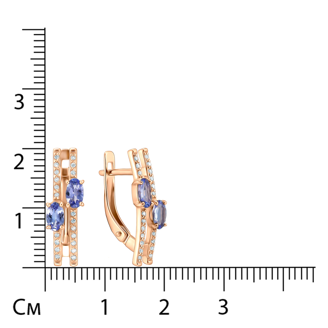 Серьги из золота с танзанитами