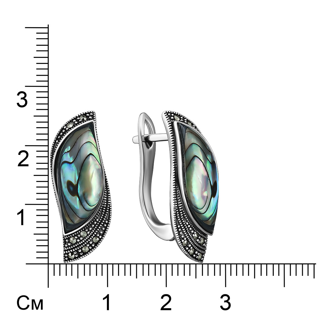 Серебряные серьги с перламутром абалон