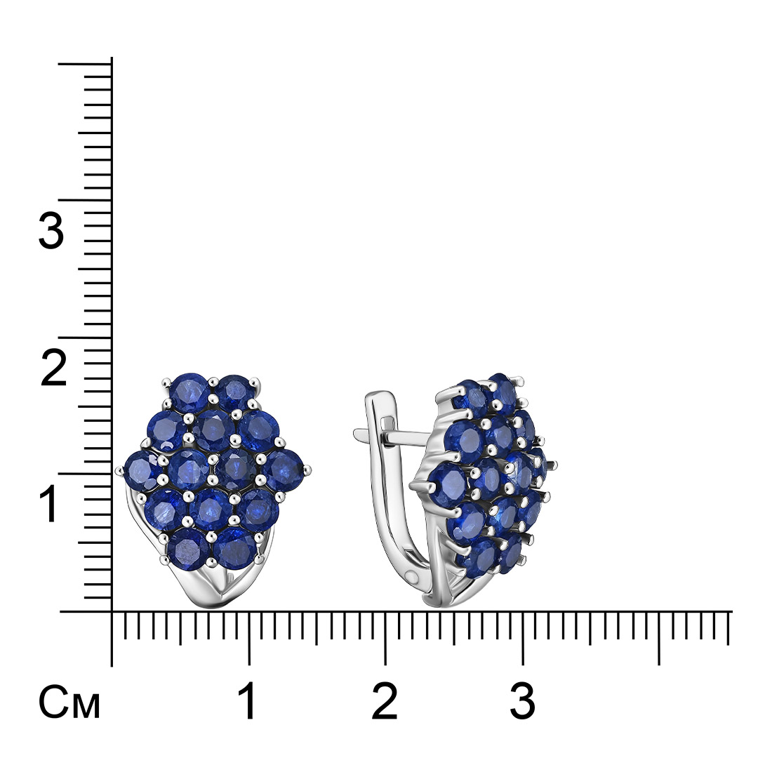 Серебряные серьги с сапфирами