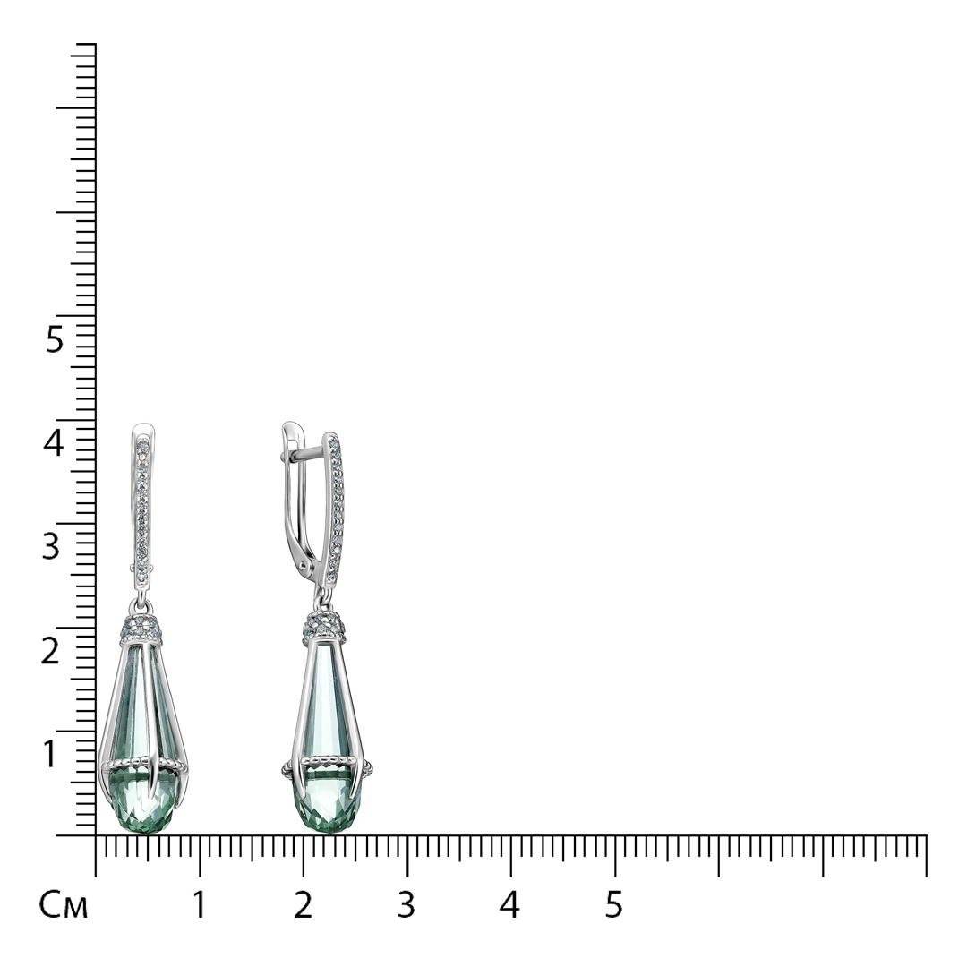 Серебряные серьги с празиолитами