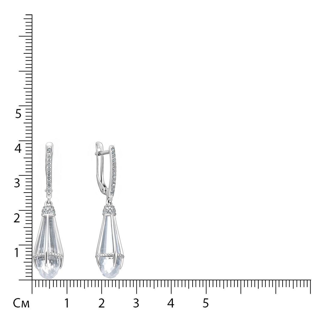Серебряные серьги с горным хрусталем