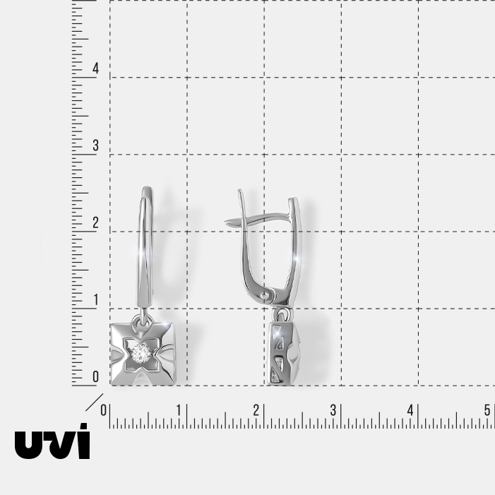 Серьги из белого золота с бриллиантами "Танцующий камень"