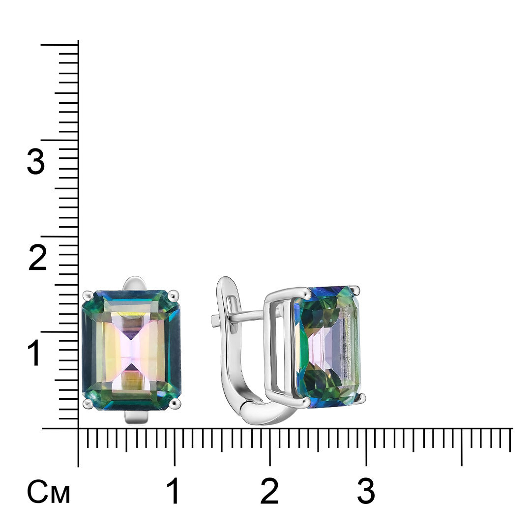 Серебряные серьги с топазами Мистик